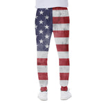 Grunge USA Flag Print Scuba Joggers
