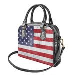 Grunge USA Flag Print Shoulder Handbag