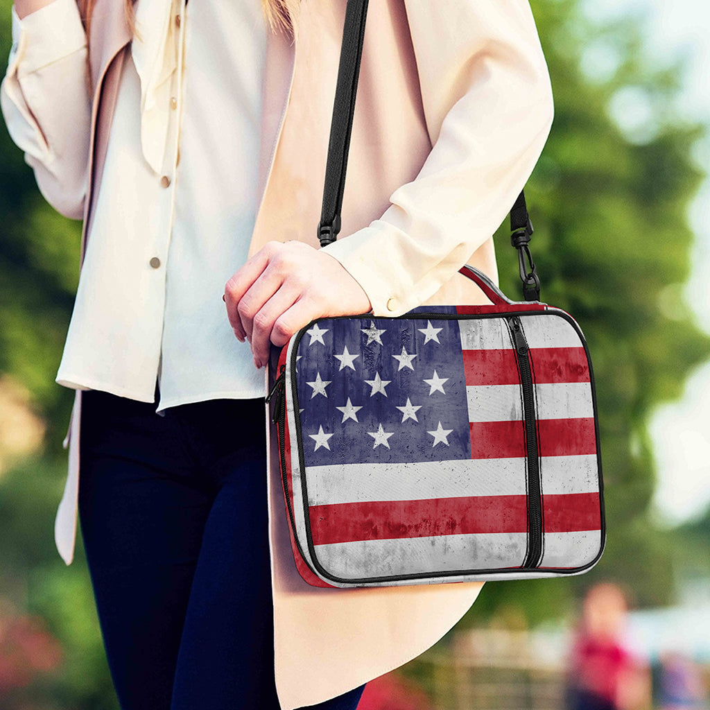 Grunge USA Flag Print Shoulder Strap Bible Bag
