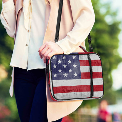 Grunge USA Flag Print Shoulder Strap Bible Bag
