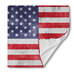Grunge USA Flag Print Silk Bandana