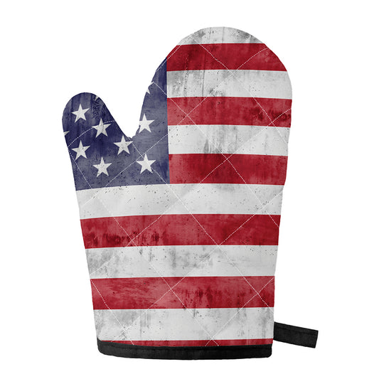 Grunge USA Flag Print Single Oven Mitt