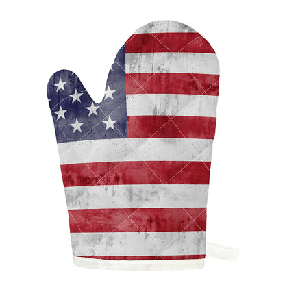 Grunge USA Flag Print Single Oven Mitt