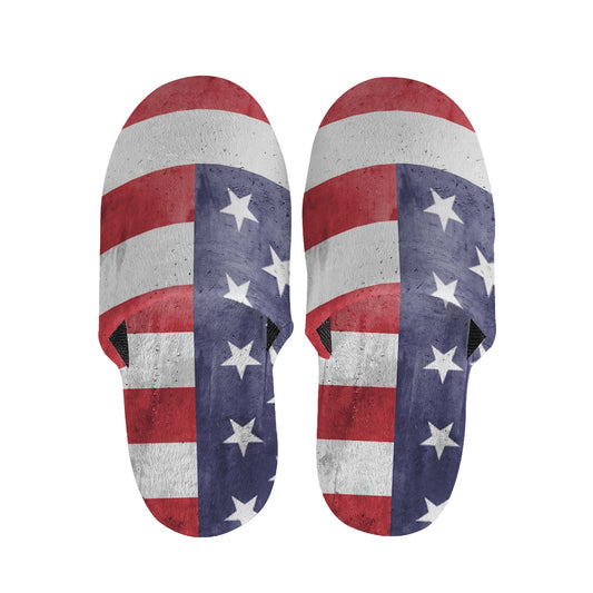 Grunge USA Flag Print Slippers