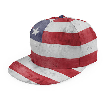 Grunge USA Flag Print Snapback Cap