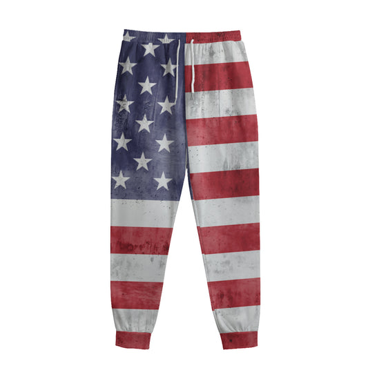 Grunge USA Flag Print Sweatpants