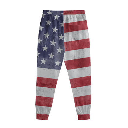 Grunge USA Flag Print Sweatpants