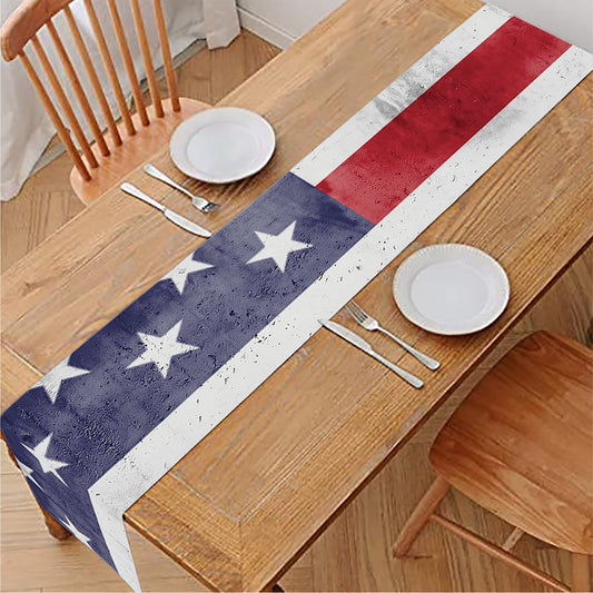 Grunge USA Flag Print Table Runner