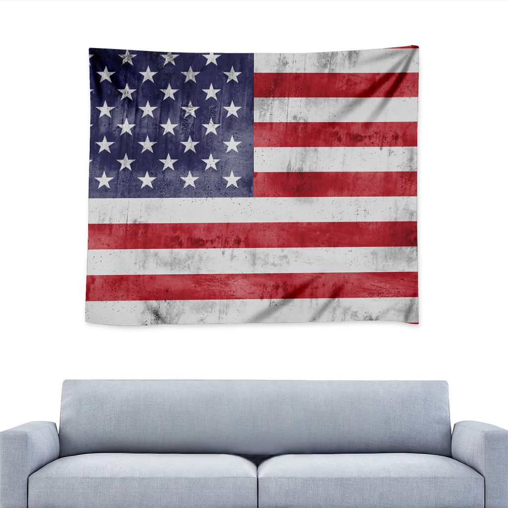 Grunge USA Flag Print Tapestry
