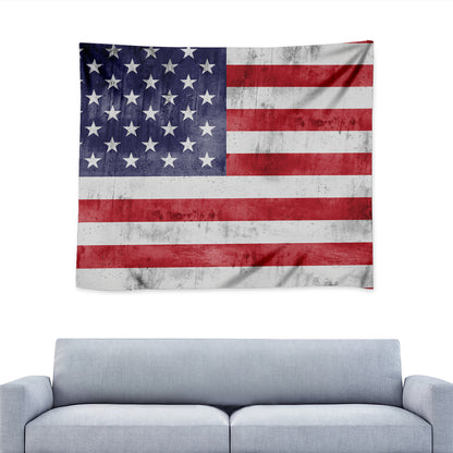 Grunge USA Flag Print Tapestry
