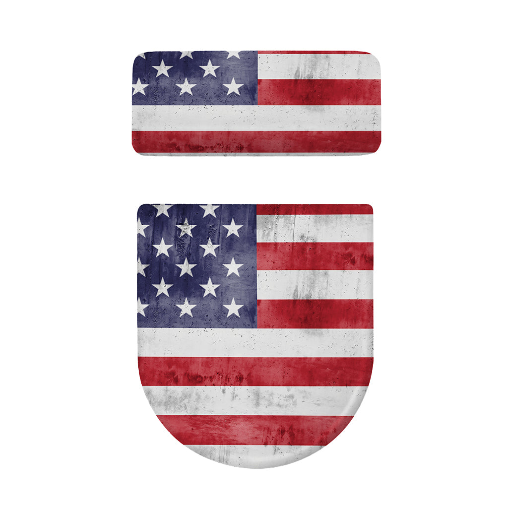 Grunge USA Flag Print Toilet Lid And Tank Cover Set
