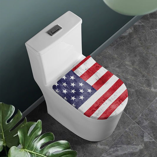 Grunge USA Flag Print Toilet Lid Cover