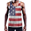 Grunge USA Flag Print Men's Workout Tank Top