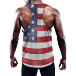 Grunge USA Flag Print Training Tank Top