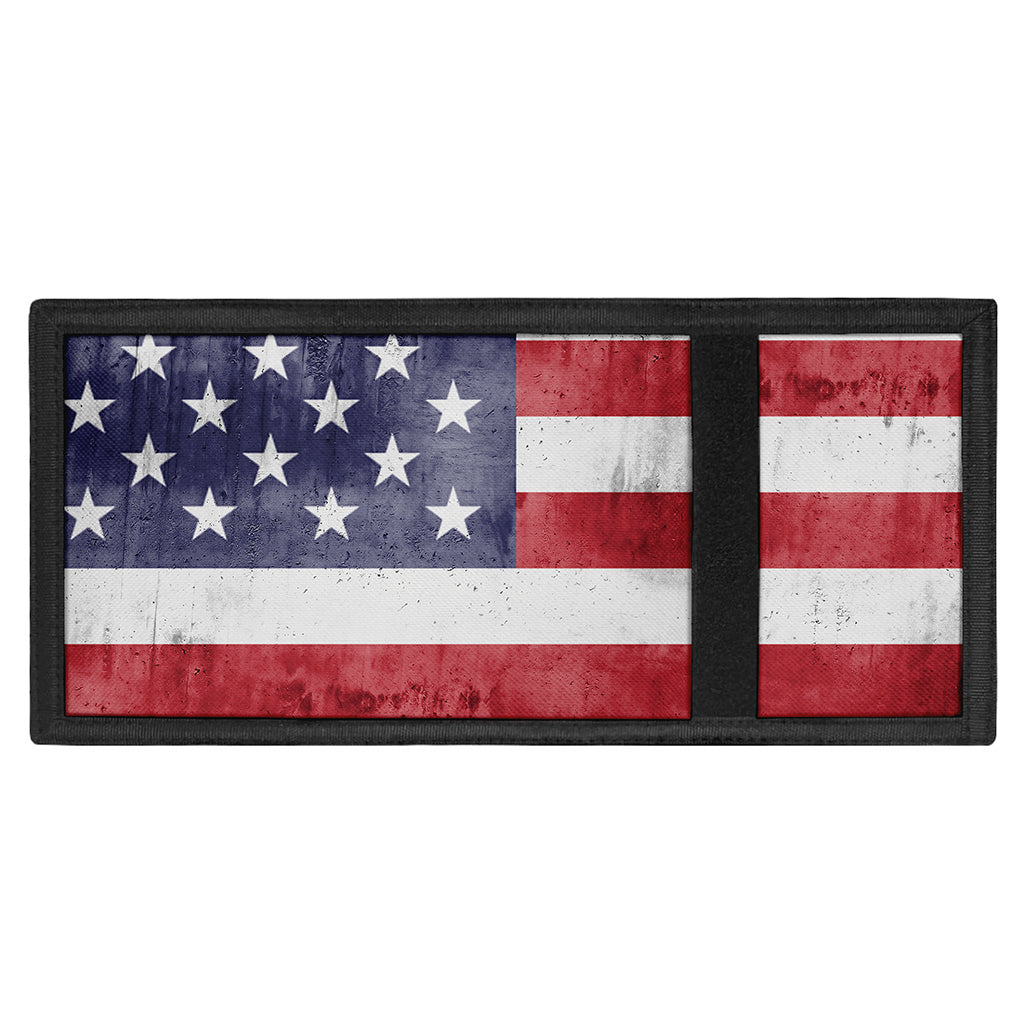 Grunge USA Flag Print Trifold Wallet
