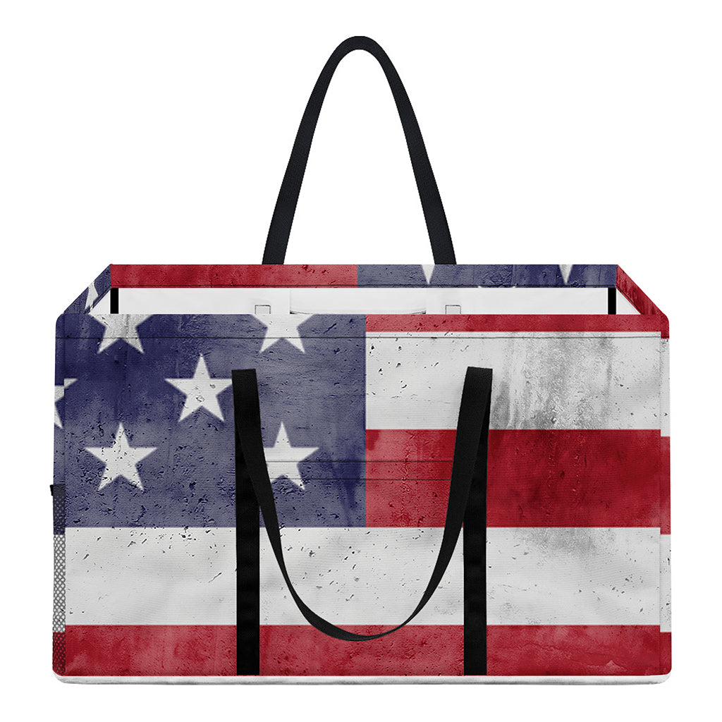 Grunge USA Flag Print Utility Tote Bag