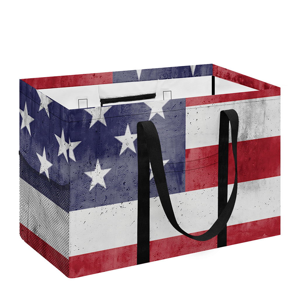 Grunge USA Flag Print Utility Tote Bag