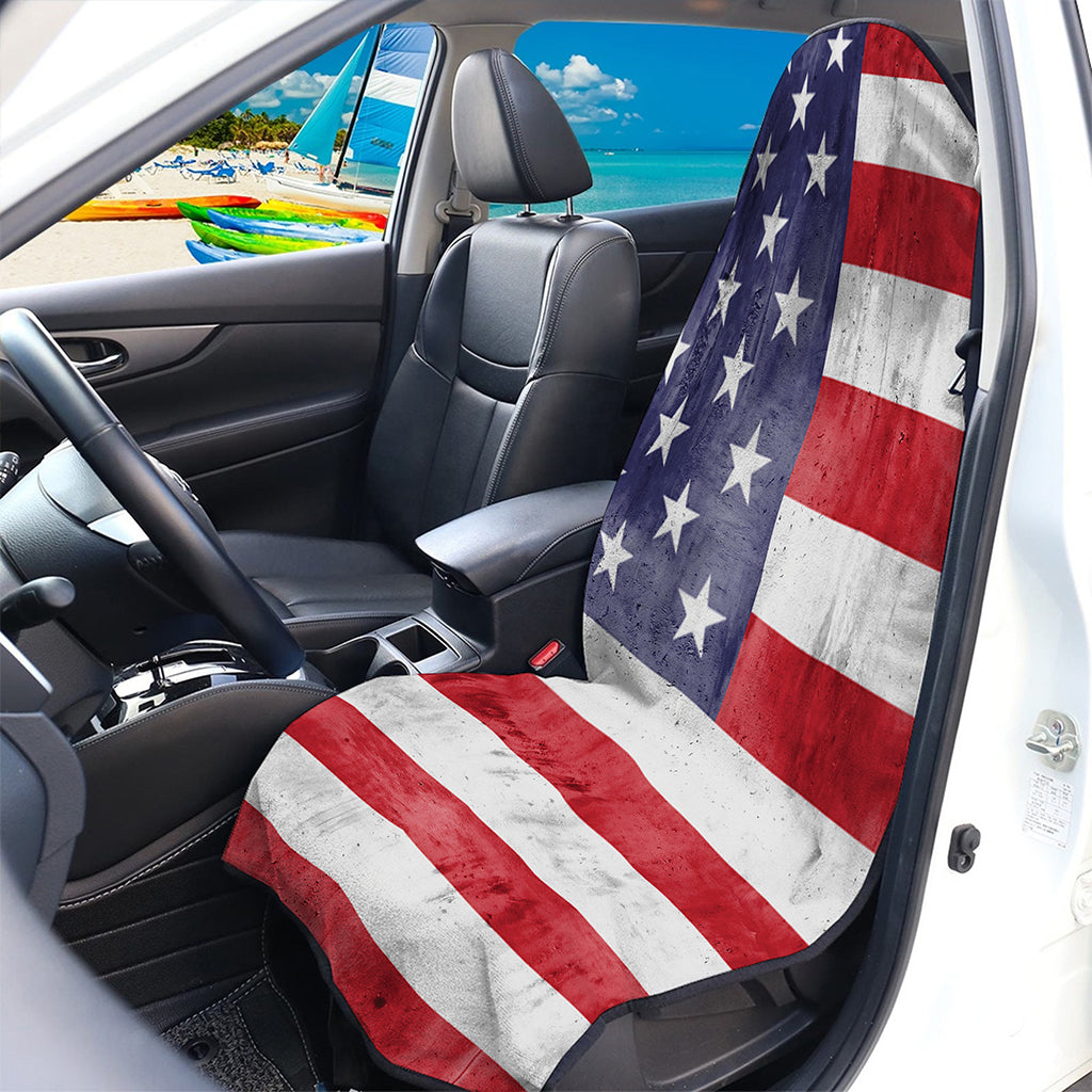 Grunge USA Flag Print Waterproof Car Seat Cover
