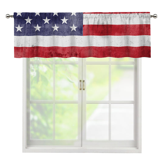 Grunge USA Flag Print Window Valance