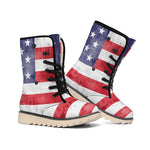 Grunge USA Flag Print Winter Boots