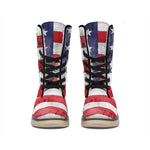 Grunge USA Flag Print Winter Boots