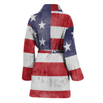Grunge USA Flag Print Women's Bathrobe