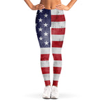 Grunge USA Flag Print Women's Leggings