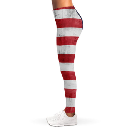 Grunge USA Flag Print Women's Leggings