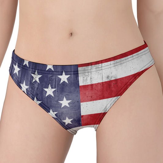 Grunge USA Flag Print Women's Panties