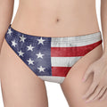 Grunge USA Flag Print Women's Thong