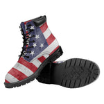 Grunge USA Flag Print Work Boots