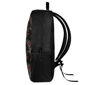 Guns And Flowers Pattern Print 17 Inch Backpack