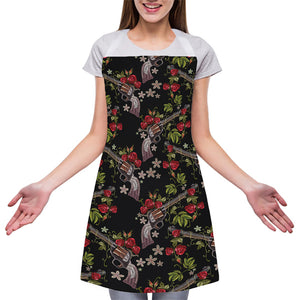 Guns And Flowers Pattern Print Adjustable Apron