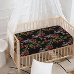 Guns And Flowers Pattern Print Baby Crib Sheet