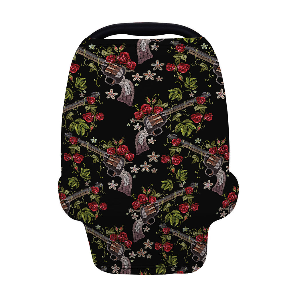 Guns And Flowers Pattern Print Baby Seat Cover