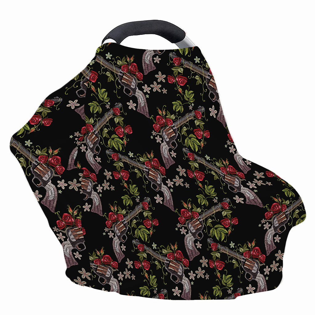 Guns And Flowers Pattern Print Baby Seat Cover