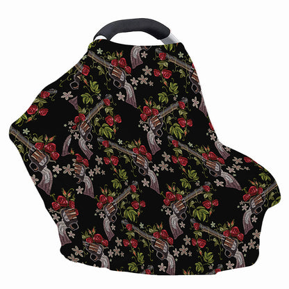 Guns And Flowers Pattern Print Baby Seat Cover