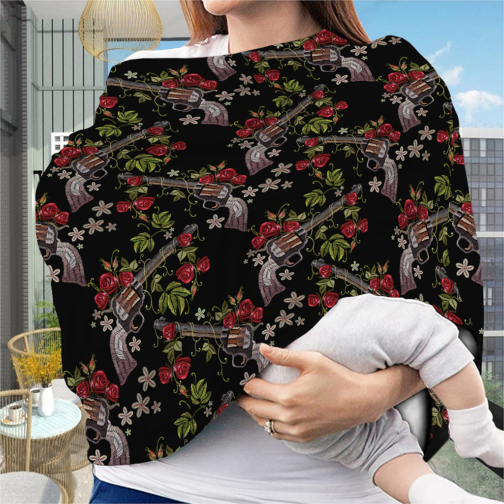 Guns And Flowers Pattern Print Baby Seat Cover