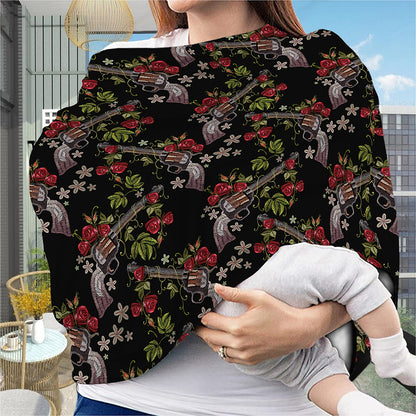 Guns And Flowers Pattern Print Baby Seat Cover