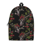 Guns And Flowers Pattern Print Backpack
