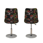 Guns And Flowers Pattern Print Bar Stool Covers