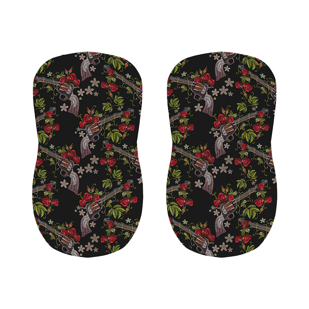 Guns And Flowers Pattern Print Bar Stool Covers