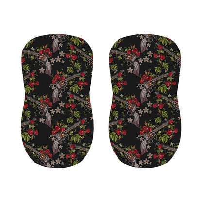Guns And Flowers Pattern Print Bar Stool Covers
