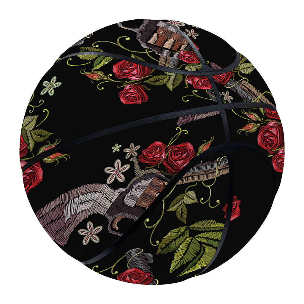 Guns And Flowers Pattern Print Basketball
