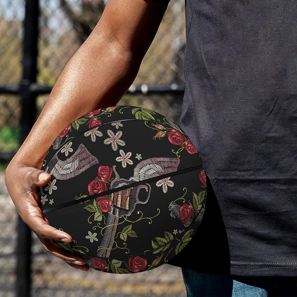 Guns And Flowers Pattern Print Basketball