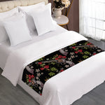 Guns And Flowers Pattern Print Bed Runner