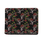 Guns And Flowers Pattern Print Bifold Wallet