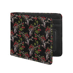 Guns And Flowers Pattern Print Bifold Wallet