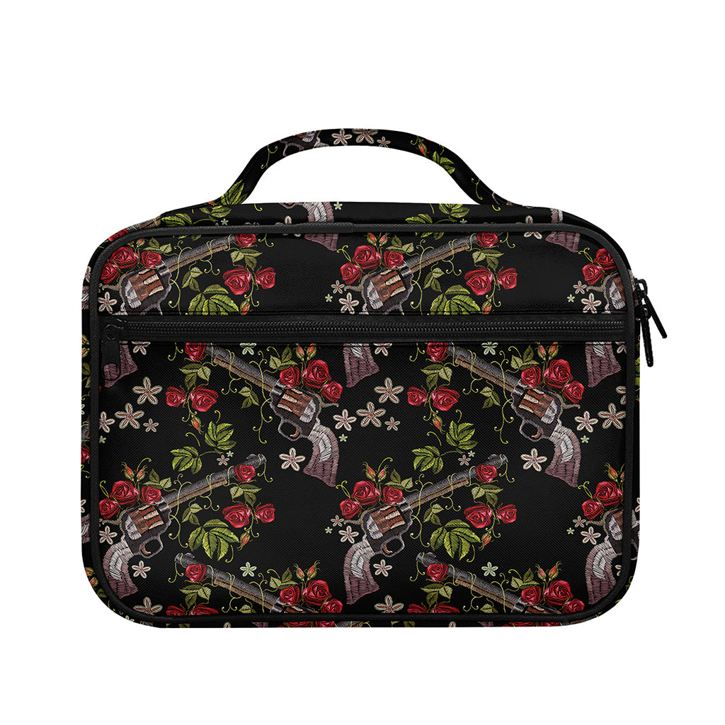 Guns And Flowers Pattern Print Briefcase Bible Bag