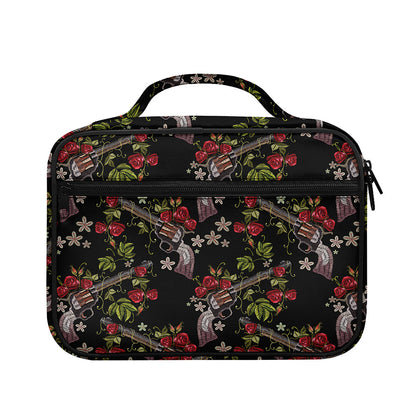 Guns And Flowers Pattern Print Briefcase Bible Bag